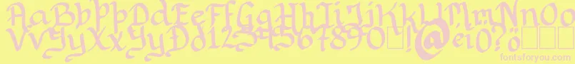 Rithondinmin Font – Pink Fonts on Yellow Background