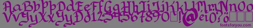 Rithondinmin-Schriftart – Violette Schriften auf grauem Hintergrund