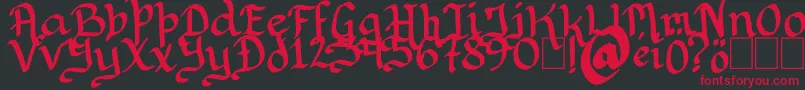 Rithondinmin Font – Red Fonts on Black Background