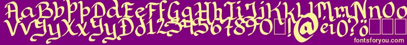 Rithondinmin Font – Yellow Fonts on Purple Background