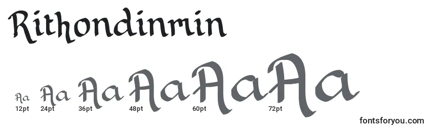 Размеры шрифта Rithondinmin