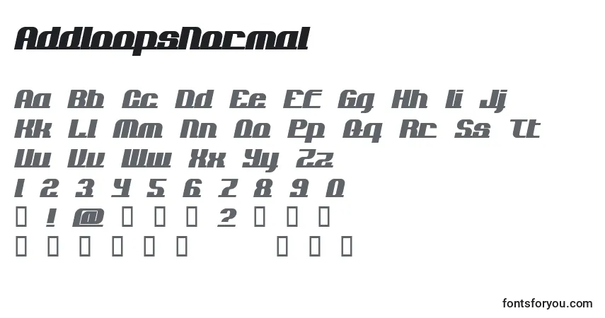 AddloopsNormal-fontti – aakkoset, numerot, erikoismerkit