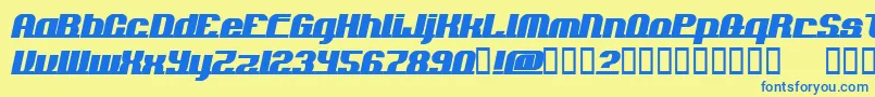 フォントAddloopsNormal – 青い文字が黄色の背景にあります。