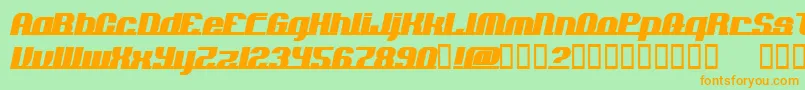 フォントAddloopsNormal – オレンジの文字が緑の背景にあります。