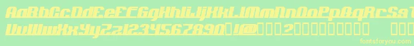 フォントAddloopsNormal – 黄色の文字が緑の背景にあります