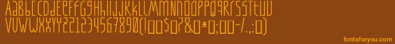 フォントTapi – オレンジ色の文字が茶色の背景にあります。