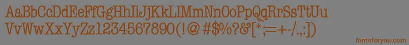 More about ModerntypewritercondRegular Font ModerntypewritercondRegular Font – Brown Fonts on Gray Background