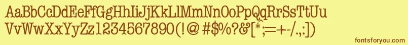 Шрифт ModerntypewritercondRegular – коричневые шрифты на жёлтом фоне