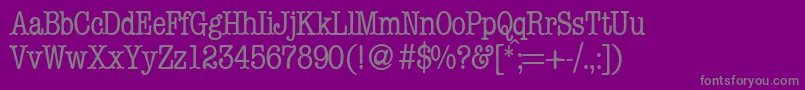 ModerntypewritercondRegular-Schriftart – Graue Schriften auf violettem Hintergrund