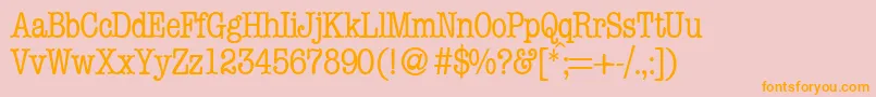 ModerntypewritercondRegular-Schriftart – Orangefarbene Schriften auf rosa Hintergrund