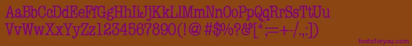 Police ModerntypewritercondRegular – polices violettes sur fond brun
