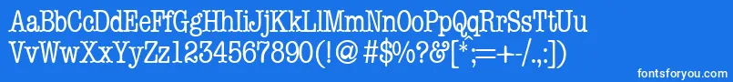 ModerntypewritercondRegular Font – White Fonts on Blue Background