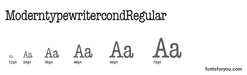 Размеры шрифта ModerntypewritercondRegular