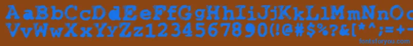 フォントWbxflack – 茶色の背景に青い文字