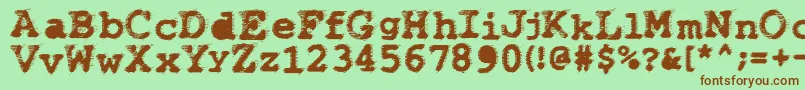 Wbxflack Font – Brown Fonts on Green Background