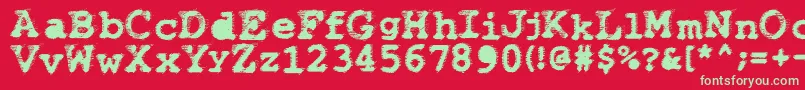 Wbxflack Font – Green Fonts on Red Background