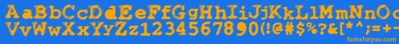 Wbxflack Font – Orange Fonts on Blue Background