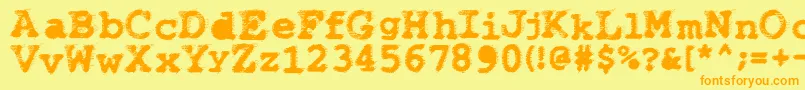 Wbxflack Font – Orange Fonts on Yellow Background