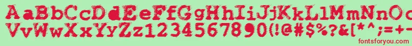 Wbxflack Font – Red Fonts on Green Background