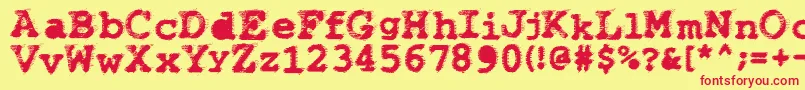 Wbxflack Font – Red Fonts on Yellow Background