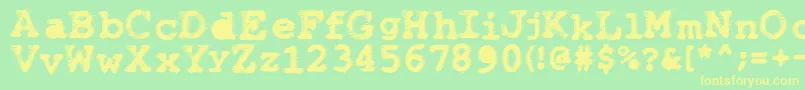 Wbxflack Font – Yellow Fonts on Green Background