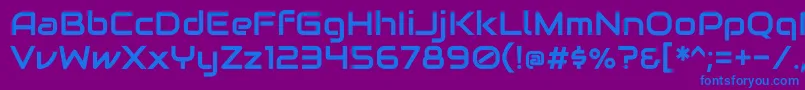 フォントAudiowideRegular – 紫色の背景に青い文字