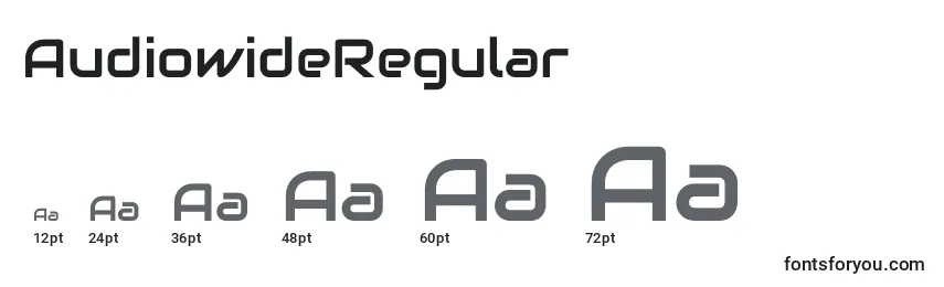 Размеры шрифта AudiowideRegular