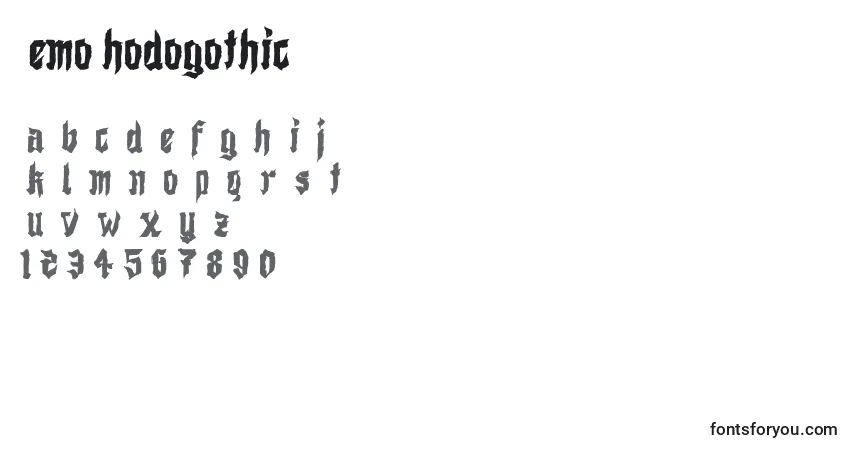 A fonte DemoShodogothic – alfabeto, números, caracteres especiais
