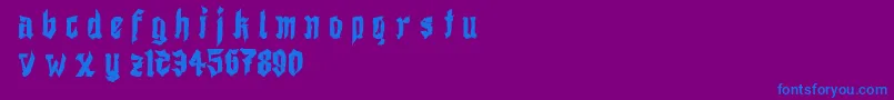DemoShodogothic Font – Blue Fonts on Purple Background