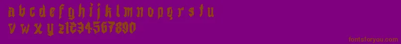 Czcionka DemoShodogothic – brązowe czcionki na fioletowym tle