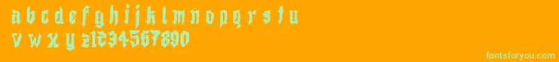 DemoShodogothic Font – Green Fonts on Orange Background