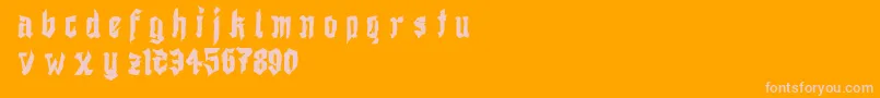 DemoShodogothic Font – Pink Fonts on Orange Background