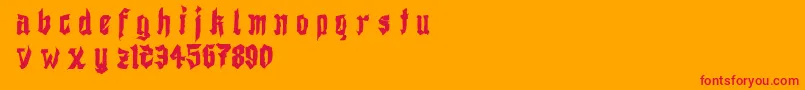 DemoShodogothic Font – Red Fonts on Orange Background