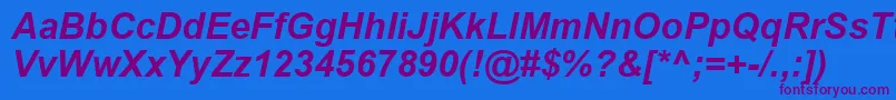 Arialbi0 Font – Purple Fonts on Blue Background