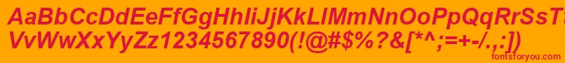 フォントArialbi0 – オレンジの背景に赤い文字