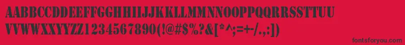 ArmyCondensed Font – Black Fonts on Red Background