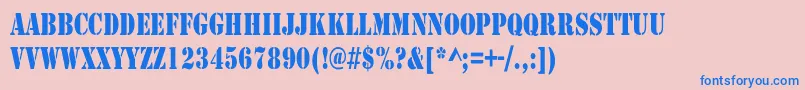 ArmyCondensed Font – Blue Fonts on Pink Background