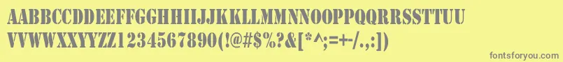ArmyCondensed Font – Gray Fonts on Yellow Background