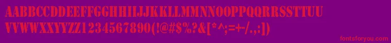 ArmyCondensed Font – Red Fonts on Purple Background