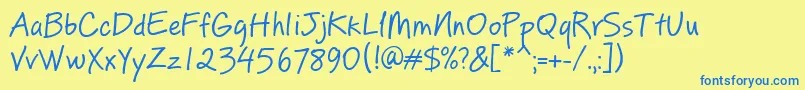 PfreminderproRegular Font – Blue Fonts on Yellow Background