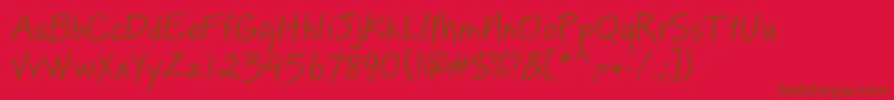 PfreminderproRegular-Schriftart – Braune Schriften auf rotem Hintergrund