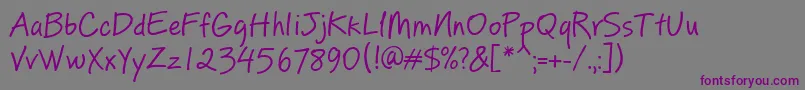 Шрифт PfreminderproRegular – фиолетовые шрифты на сером фоне