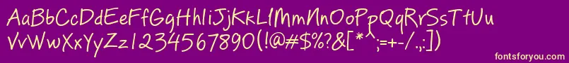 PfreminderproRegular Font – Yellow Fonts on Purple Background