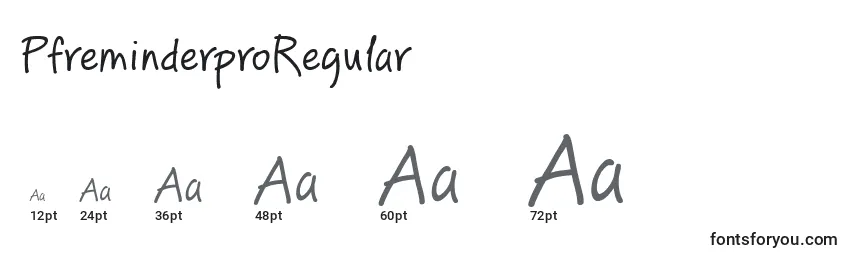 PfreminderproRegular Font Sizes