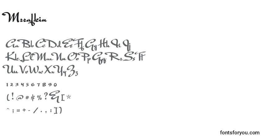 A fonte Mrrafkin – alfabeto, números, caracteres especiais