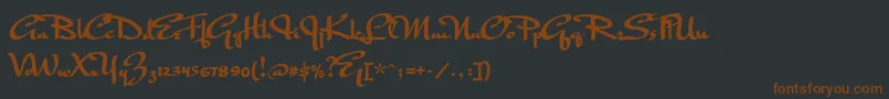 Mrrafkin Font – Brown Fonts on Black Background