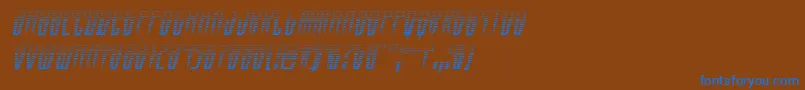 Swordtoothgradital-Schriftart – Blaue Schriften auf braunem Hintergrund