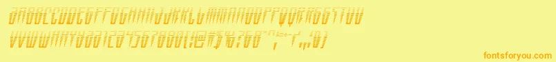 Fonte Swordtoothgradital – fontes laranjas em um fundo amarelo