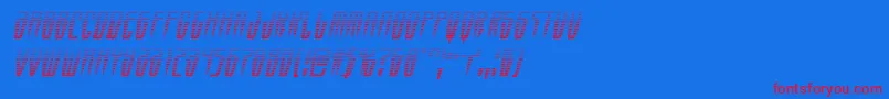 Swordtoothgradital-Schriftart – Rote Schriften auf blauem Hintergrund