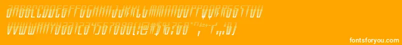 Swordtoothgradital-Schriftart – Weiße Schriften auf orangefarbenem Hintergrund